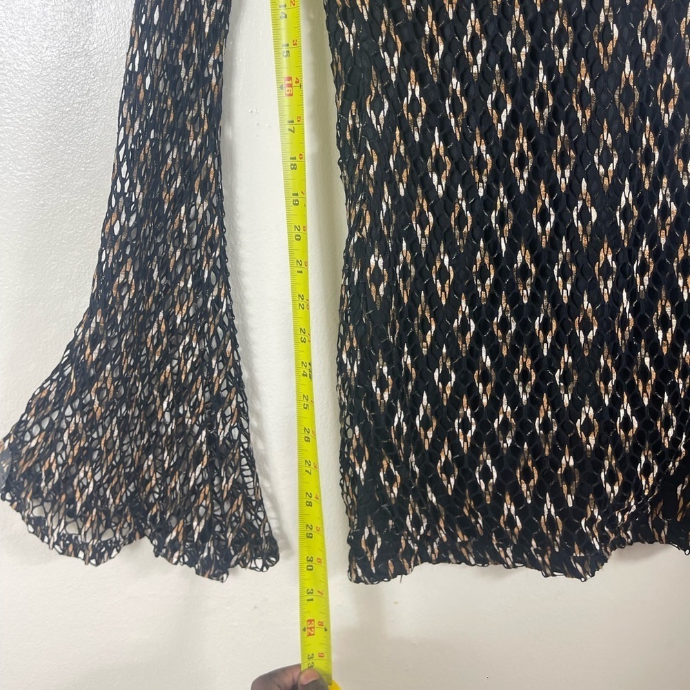 Symphony Elegant Black and Brown knit  Patterned Dress - Picture 4 of 6